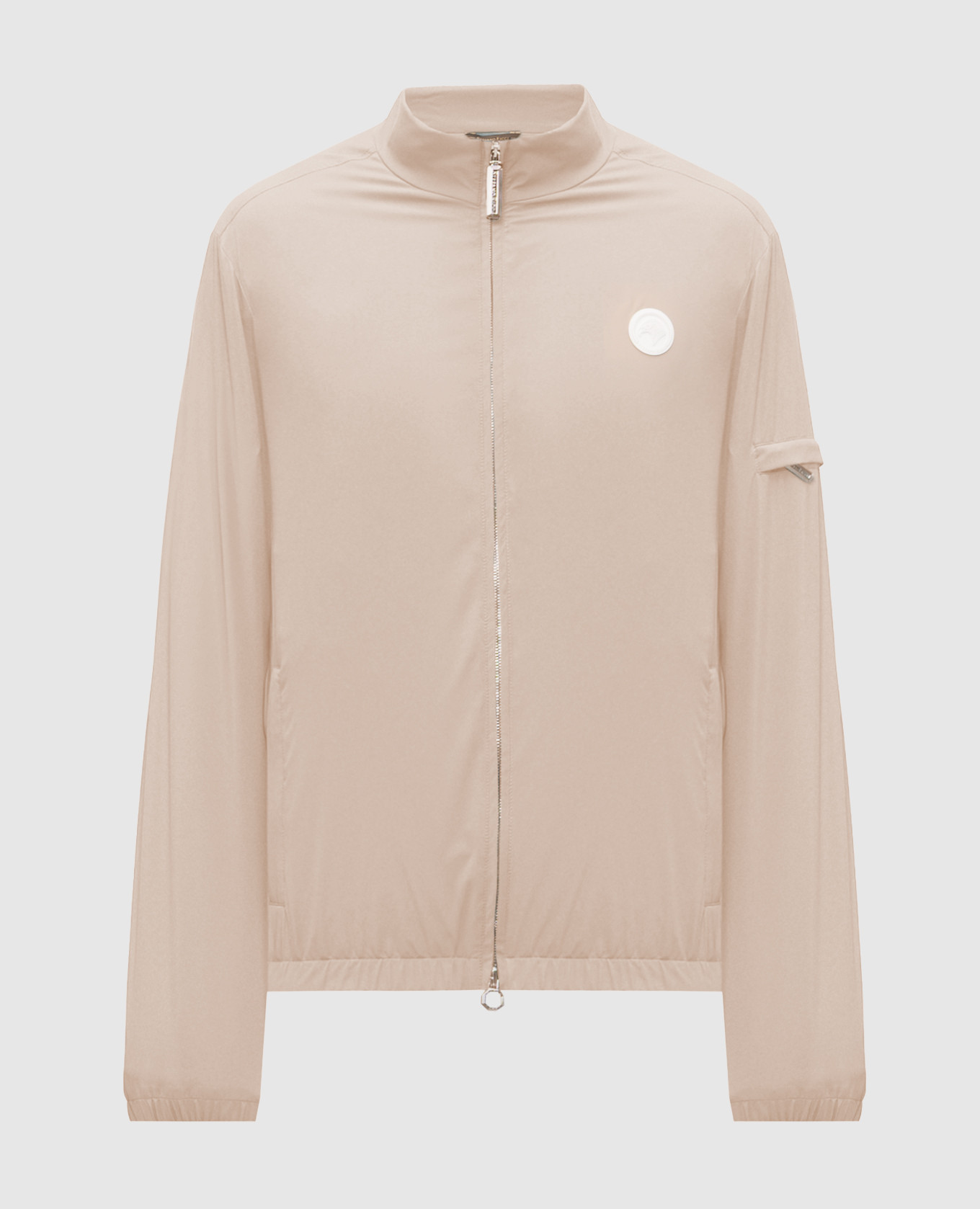 Beige jacket with emblem patch