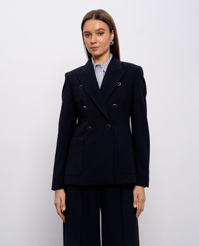 Max Mara MXMRICETTA blue double-breasted wool jacket MXMRICETTA