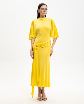 David Koma Yellow midi dress with drapery RE26DK62D