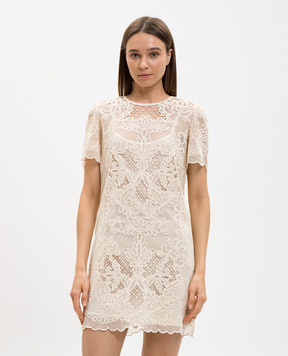Twinset Beige mini dress with embroidery 261TP2582