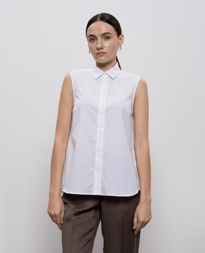 Peserico White sleeveless shirt A086268928C
