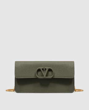Valentino VLogo Signature Green Leather Clutch 9W2P0BB4BEM