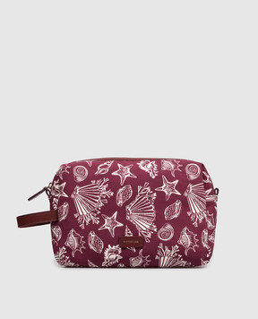 MANTERO 1902 Brenda burgundy cosmetic bag with linen 1083F0018G00880