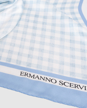 Ermanno Scervino Blue checkered silk scarf D482R300XWO
