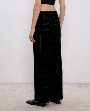 Toteme Black velvet pants with silk 261WRB1092FB0548