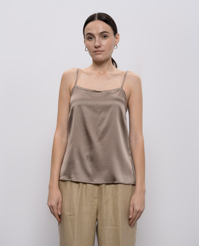 Peserico Brown silk top A08921D02372