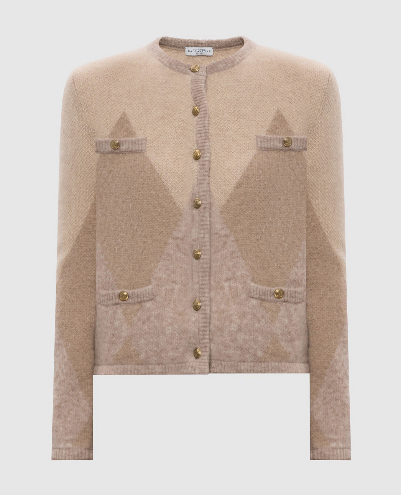 

Beige cardigan with patterned wool Ballantyne