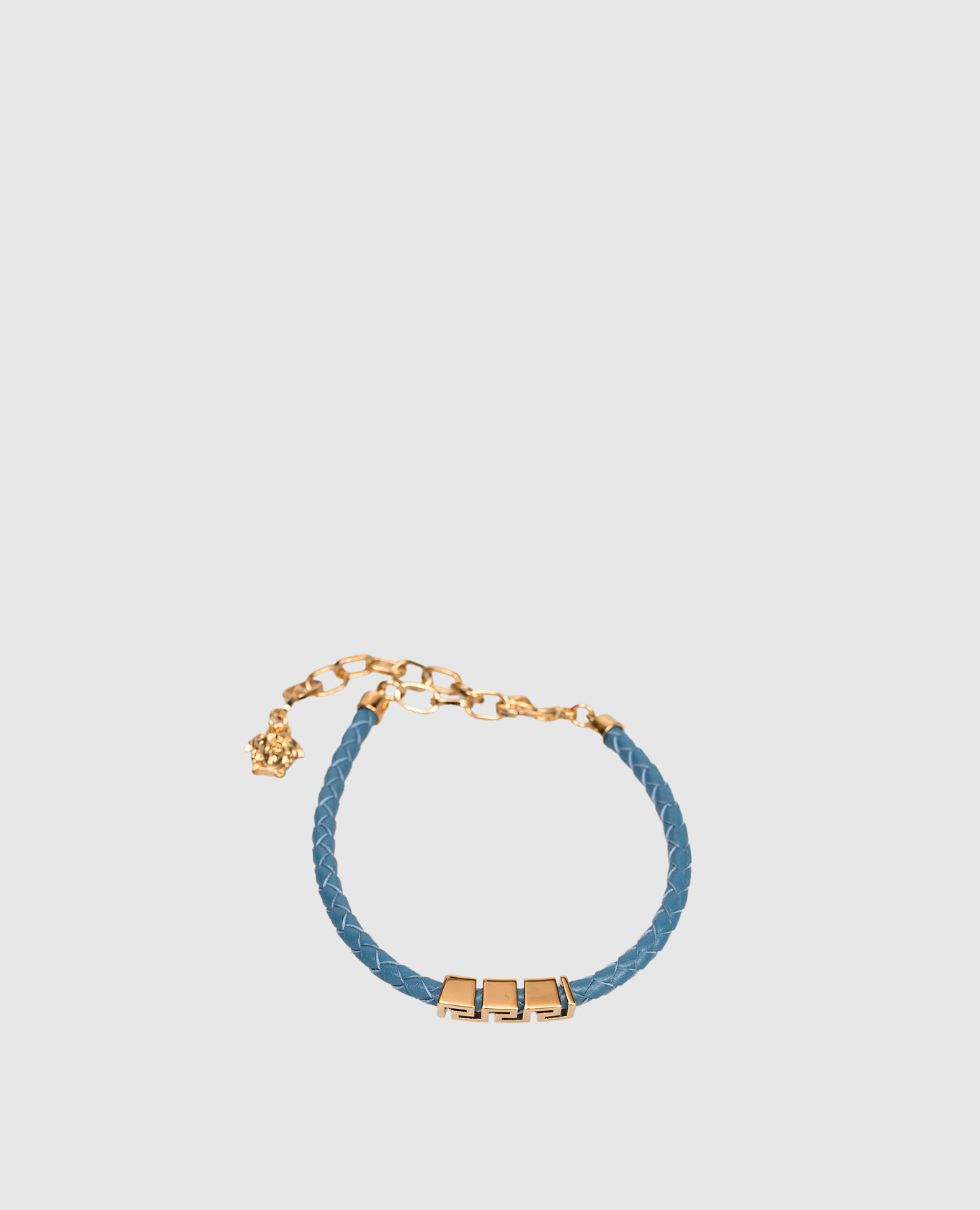 

Blue Greca leather bracelet Versace