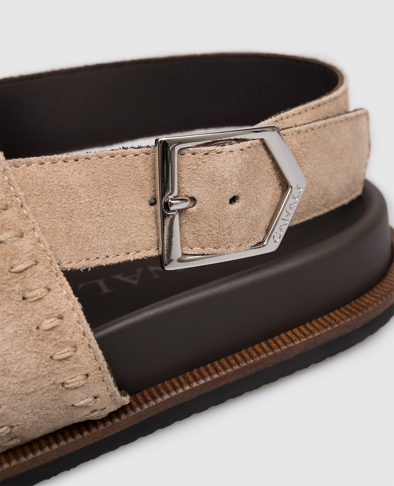 Beige suede sandals Canali 5