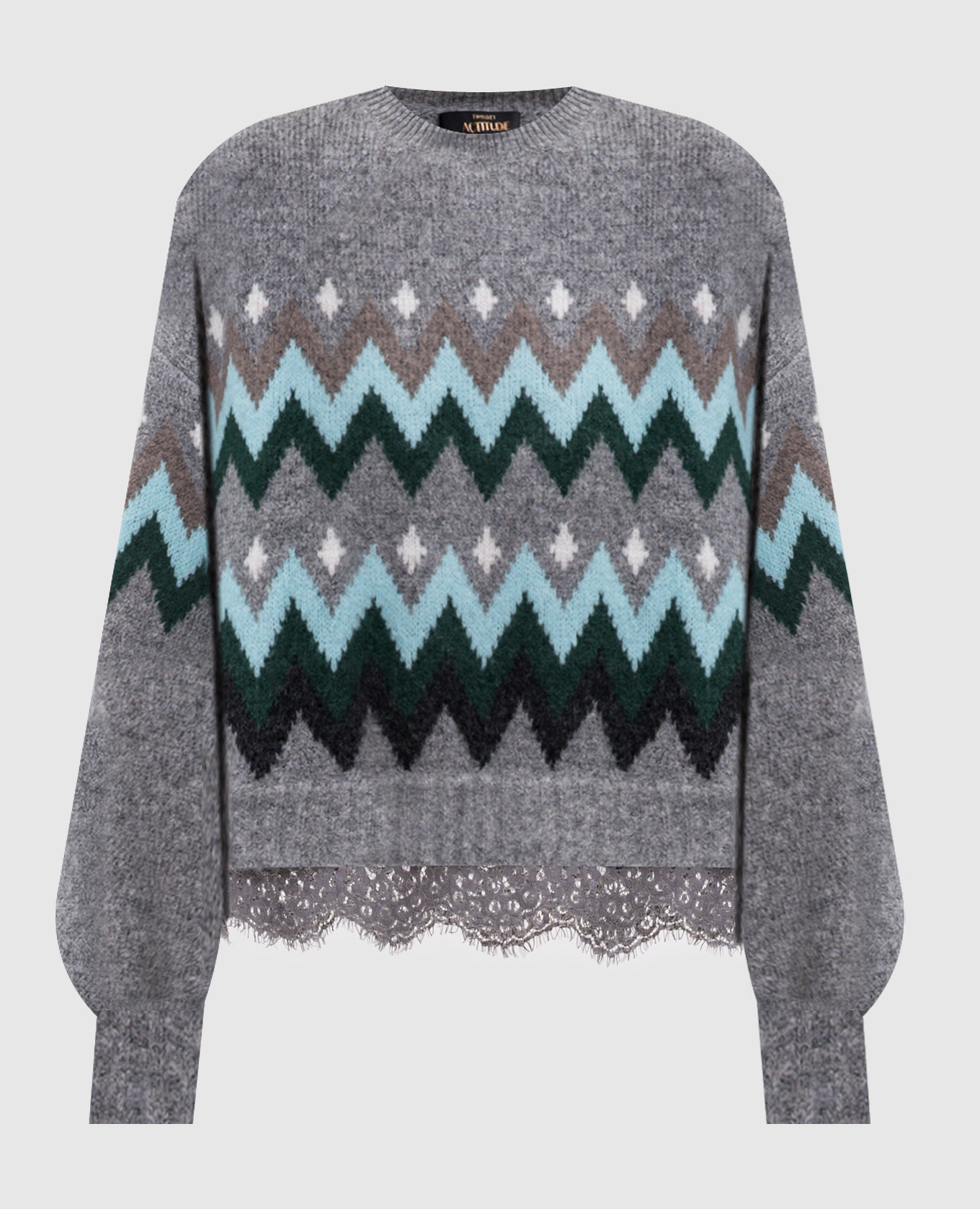 Gray sweater with a pattern Twinset