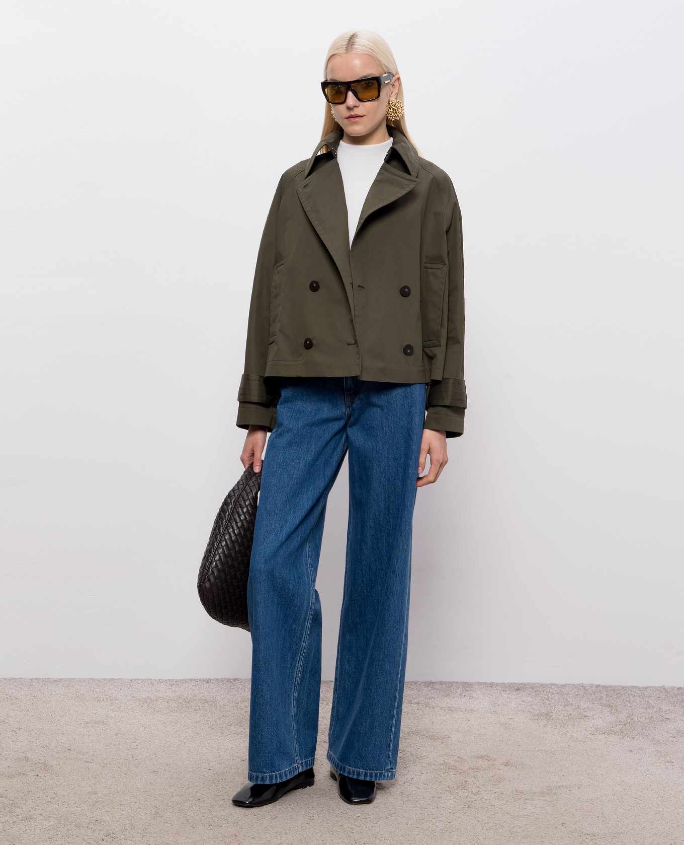 

Green cropped trench coat Zago JOSEPH