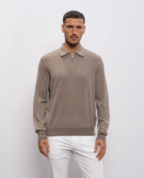 Stefano Ricci Grey silk polo with monogram logo K616215P30F26101