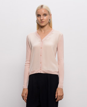Max Mara NINFEE pink silk and cashmere cardigan MXMNINFEE