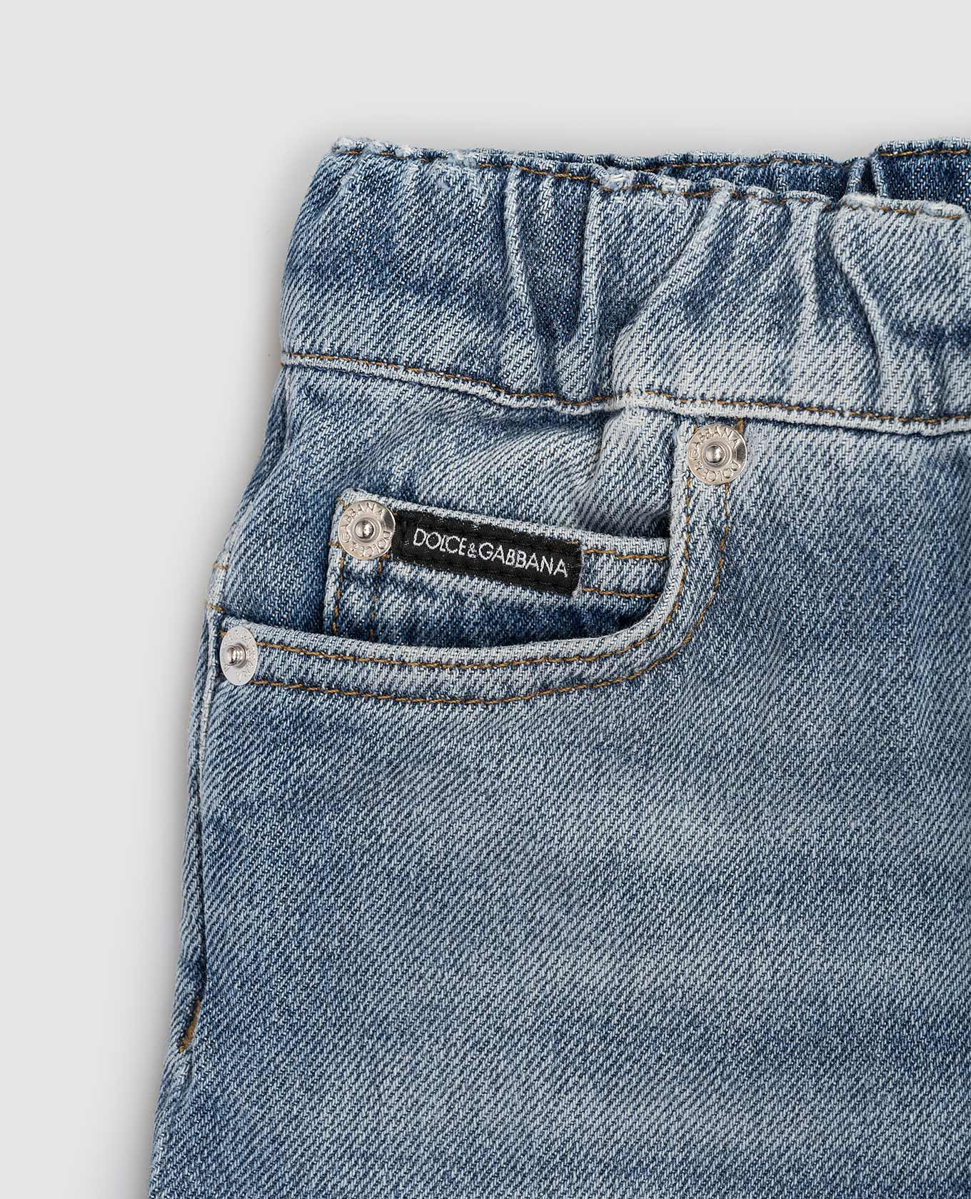 

Children's blue denim shorts with logo engraving Dolce&Gabbana