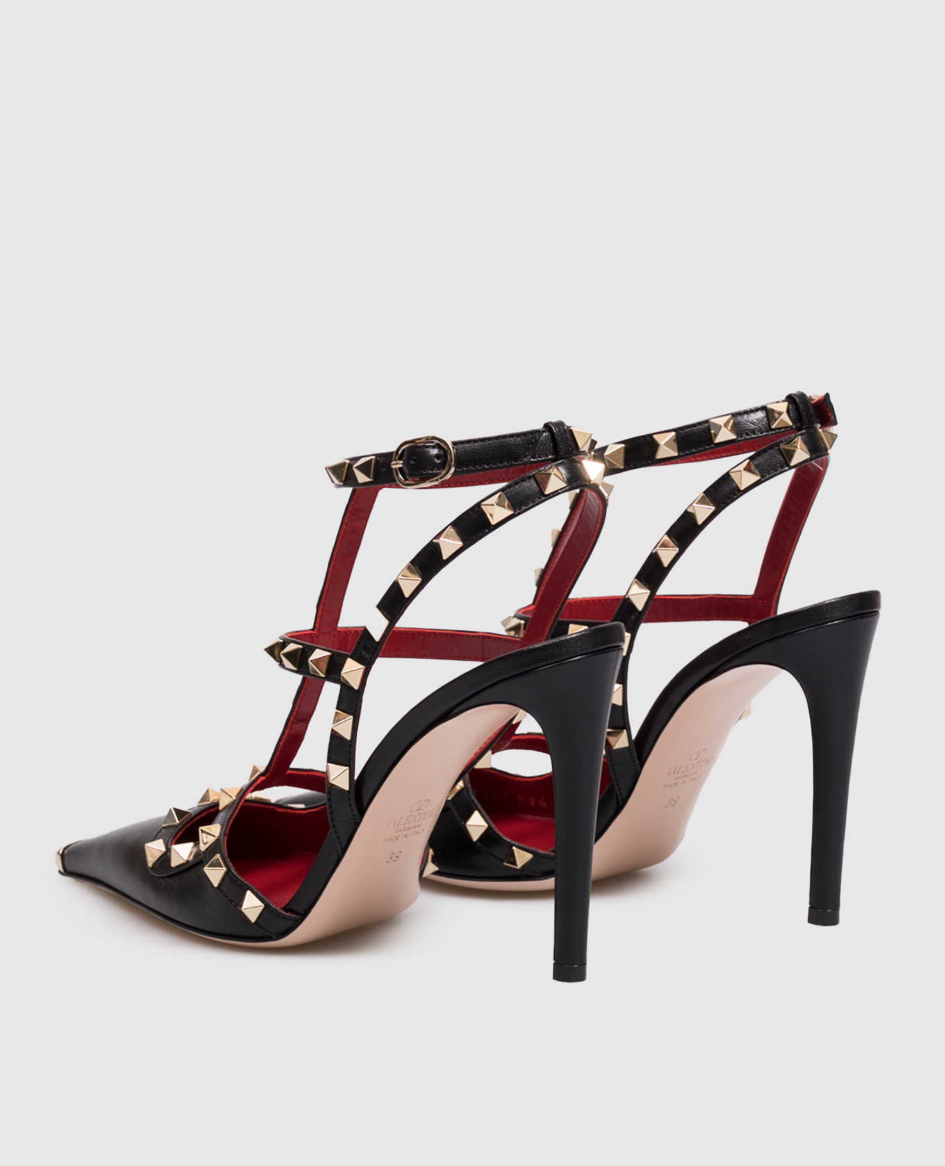 Black Rockstud leather sandals Valentino 3