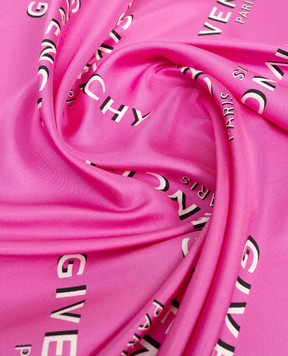 Givenchy Pink Shadow silk scarf with contrast logo 710009495015