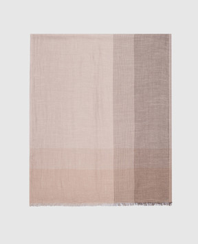 Brunello Cucinelli Beige silk and linen scarf MSC682OR