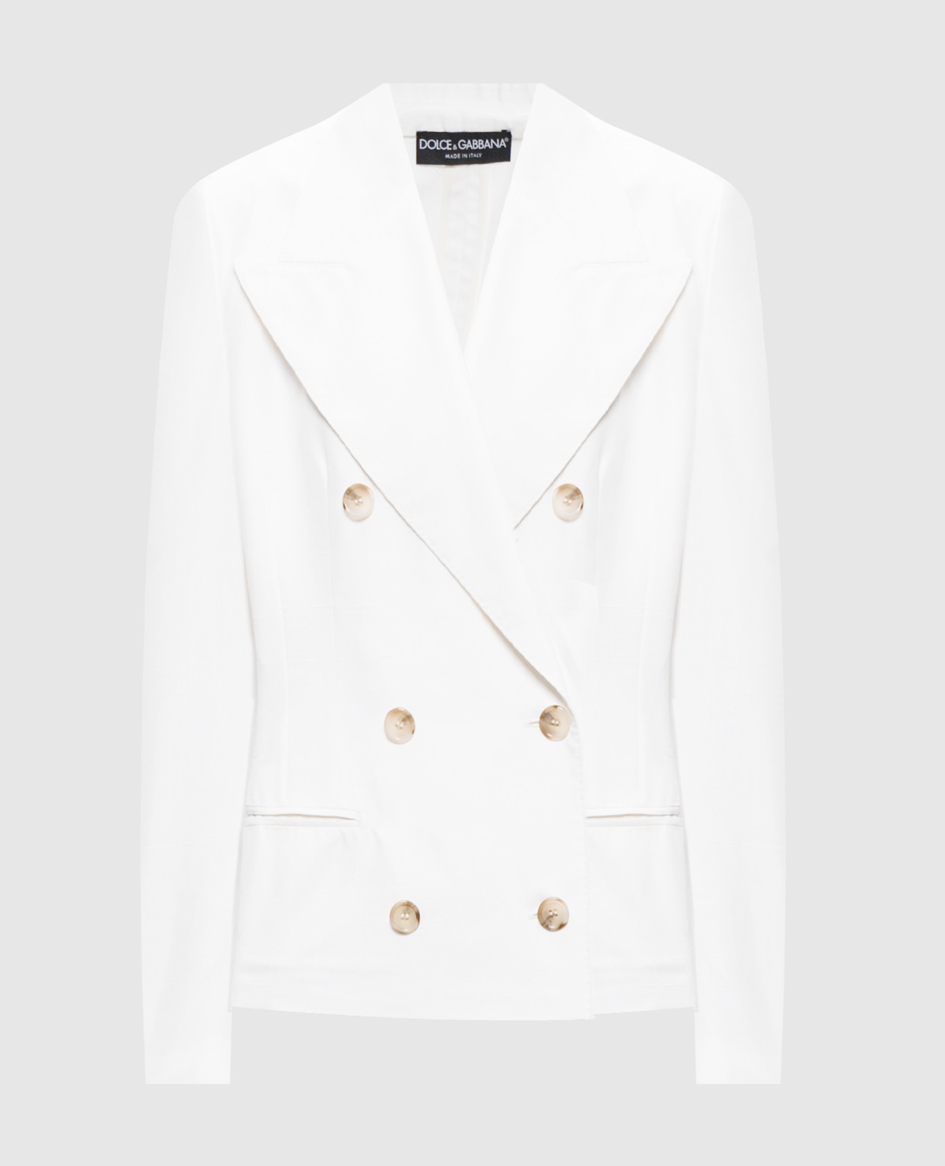 

Ivory double-breasted jacket with silk Dolce&Gabbana, Beige