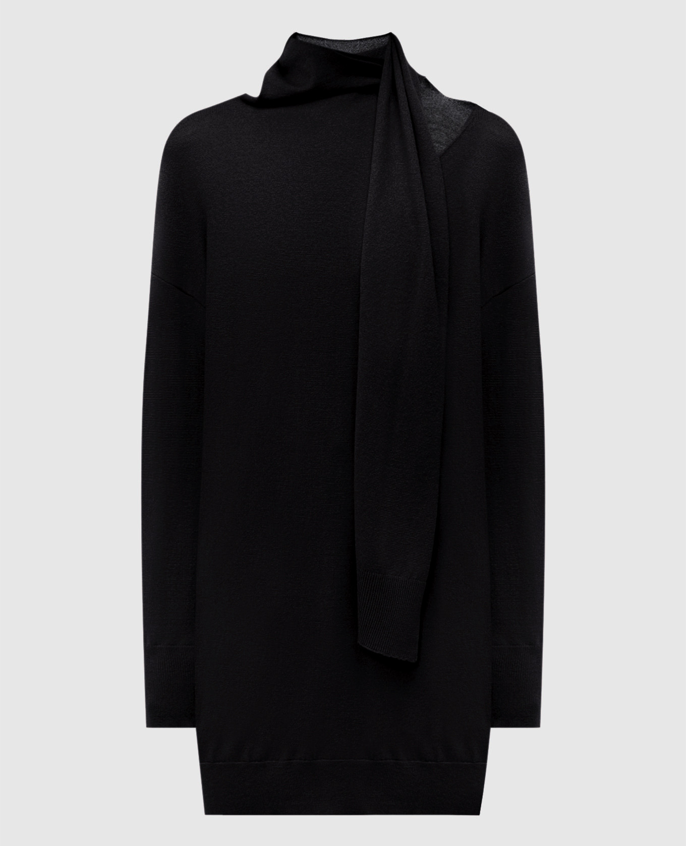 

Black wool mini dress with logo Twinset