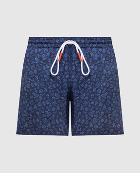 ISAIA Blue floral swim shorts COSI19BW281