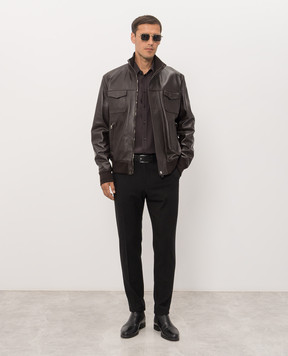 Dolce&Gabbana Brown silk shirt G5NP9TFU1U7