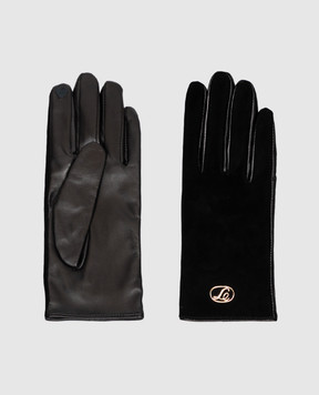 Twinset Black gloves with nubuck 262TO5210