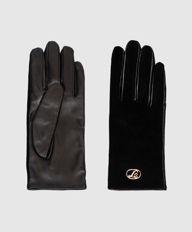 Schwarze Handschuhe aus Nubukleder