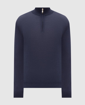 Doriani Cashmere Blue wool, silk and cashmere jumper with zipper 1818179