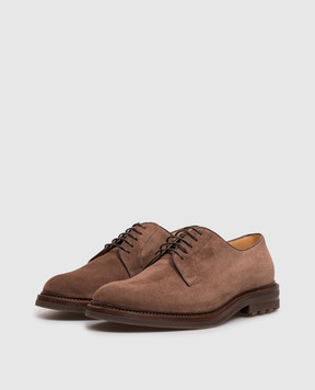 Brunello Cucinelli Brown suede derby shoes MZUSOLX810