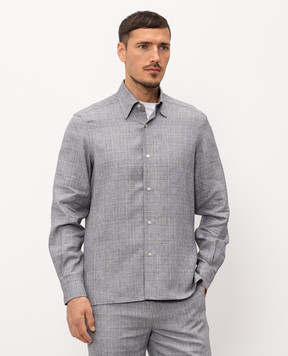 Castangia dal 1850 Gray linen, wool and silk shirt DMC1S26