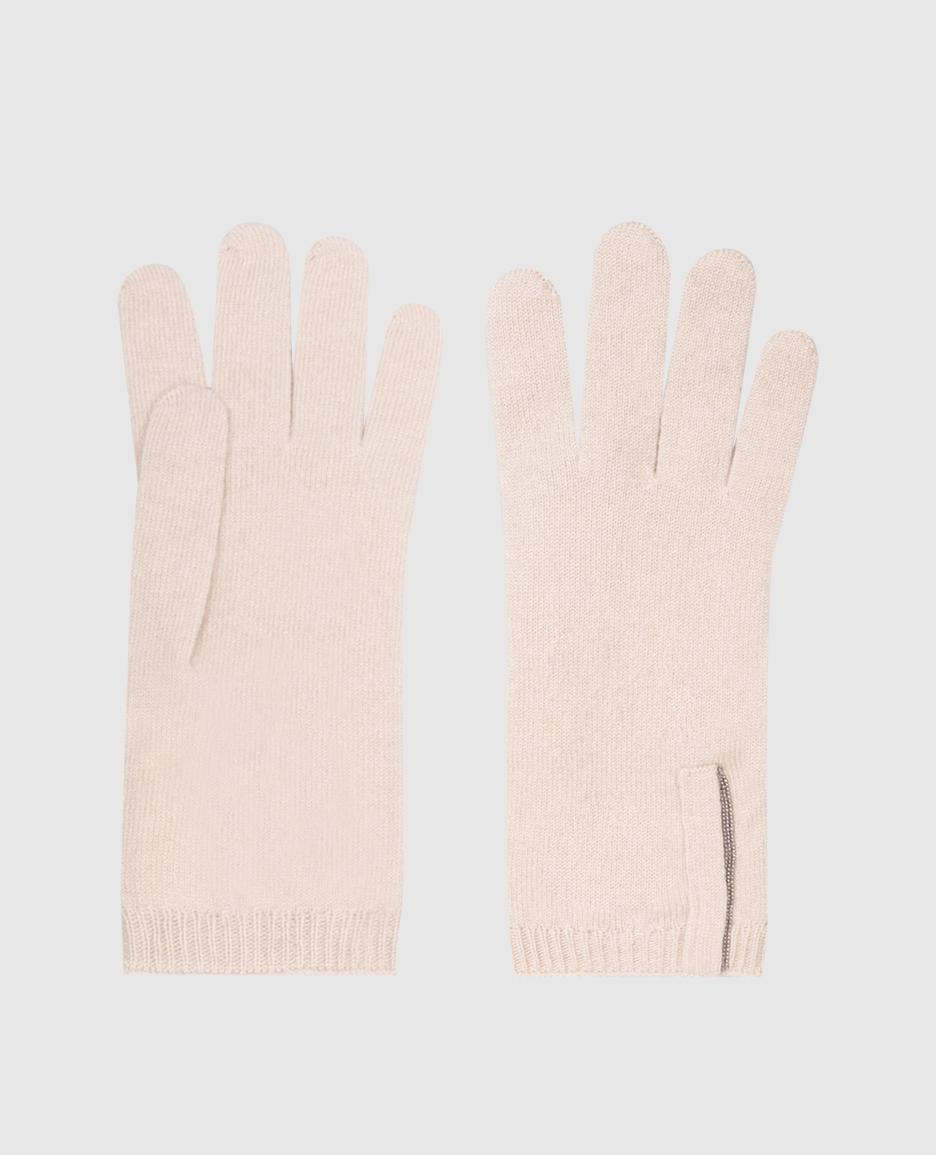 Beige cashmere gloves