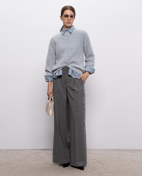 Peserico Blue openwork alpaca wool jumper A99247F05G9100