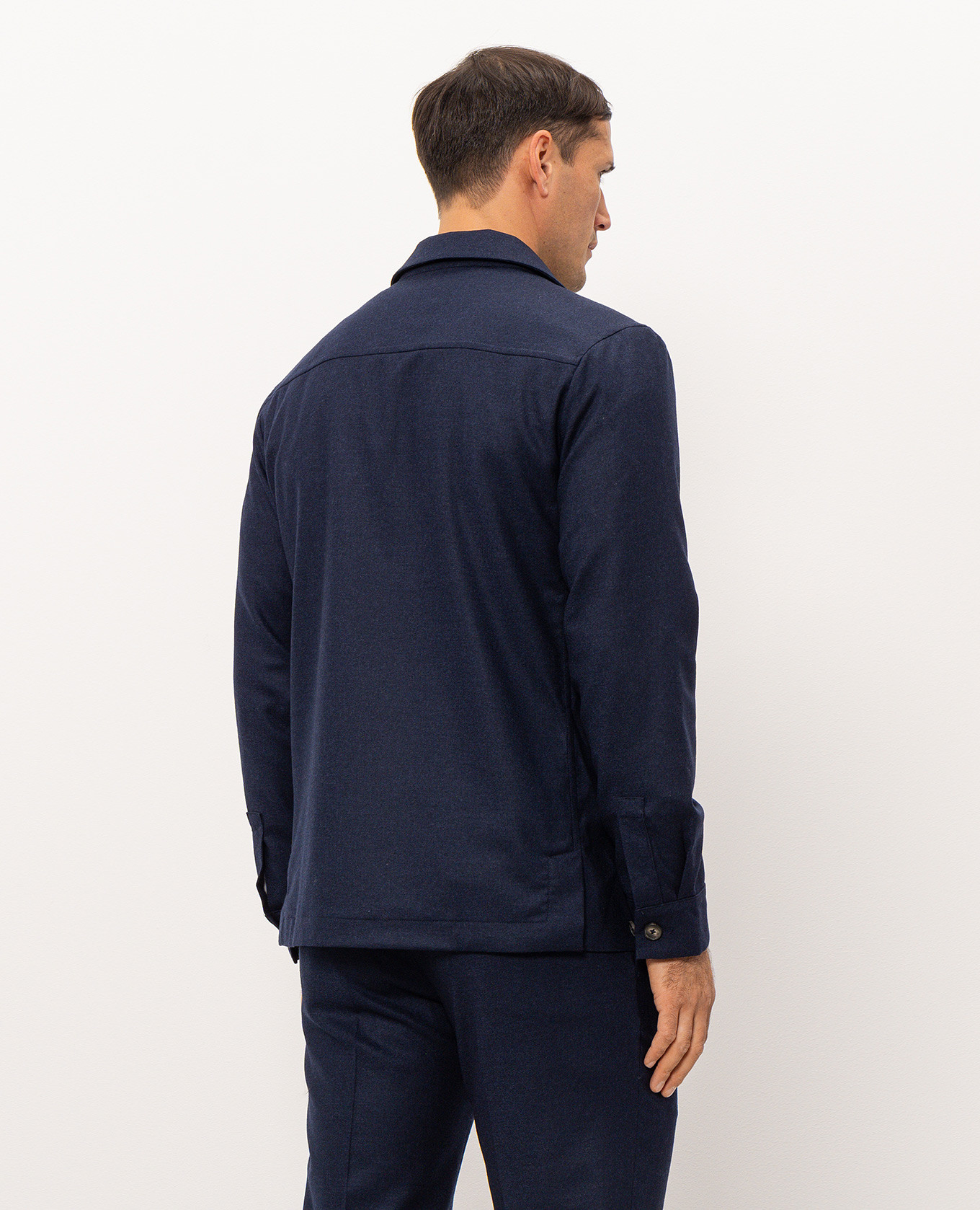 Blue wool shirt jacket Pini Parma 4