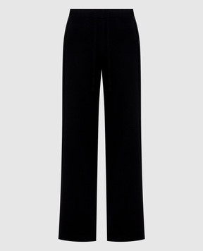 Twinset Black wool pants with logo 252LL3NCC