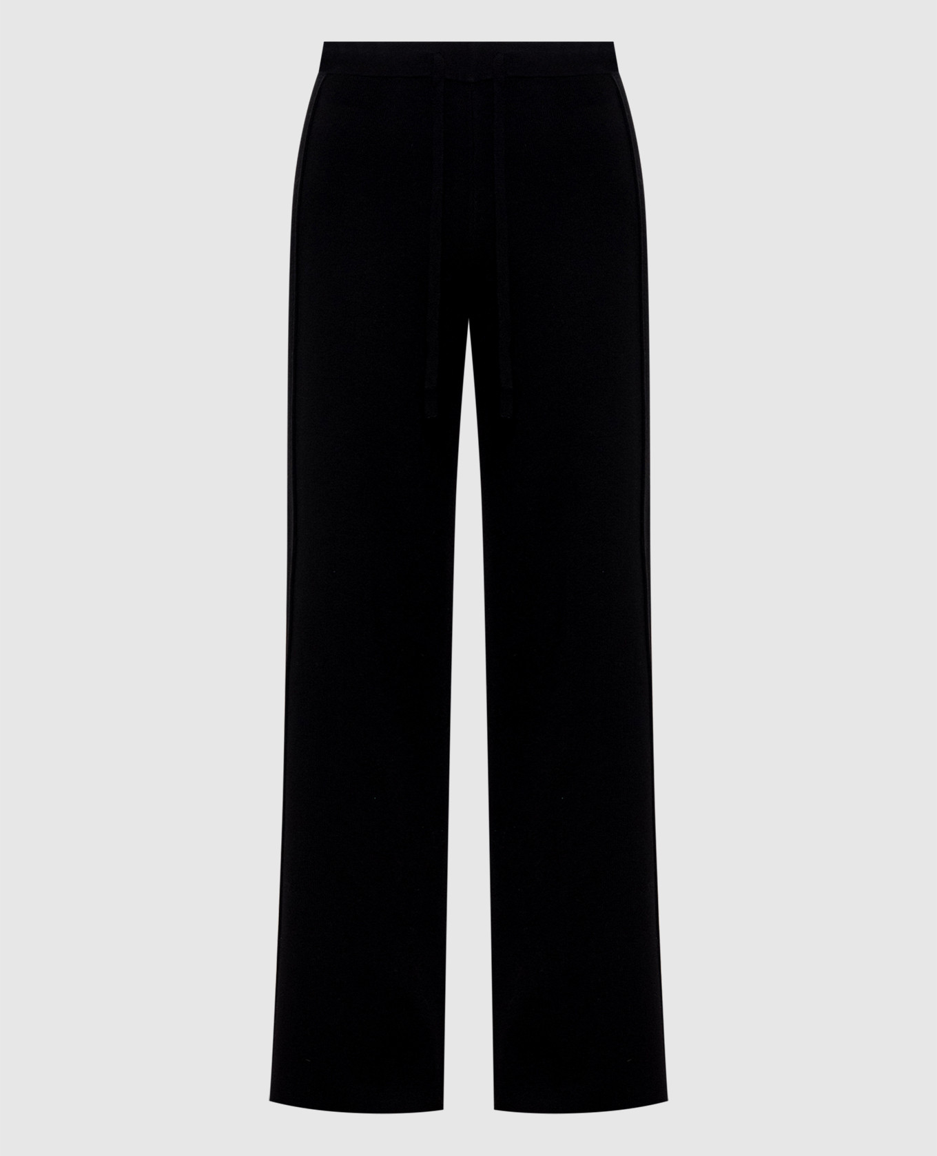 Black wool pants with logo Twinset