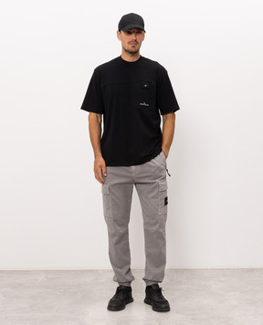 Stone Island Grey joggers with logo patch L2S153100033S00L1