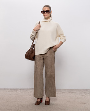 Max Mara Beige suede pants TEMPIO SMMTEMPIO