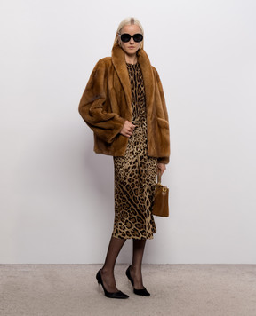 Dolce&Gabbana Brown printed midi dress F615DTFS8DM