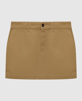 Balenciaga Brown denim skirt with logo patch A002BKTRP15