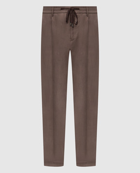 Peserico Brown linen pants R54274D02606