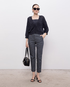 Peserico Navy blue cardigan with sequin pattern S99154F0309110