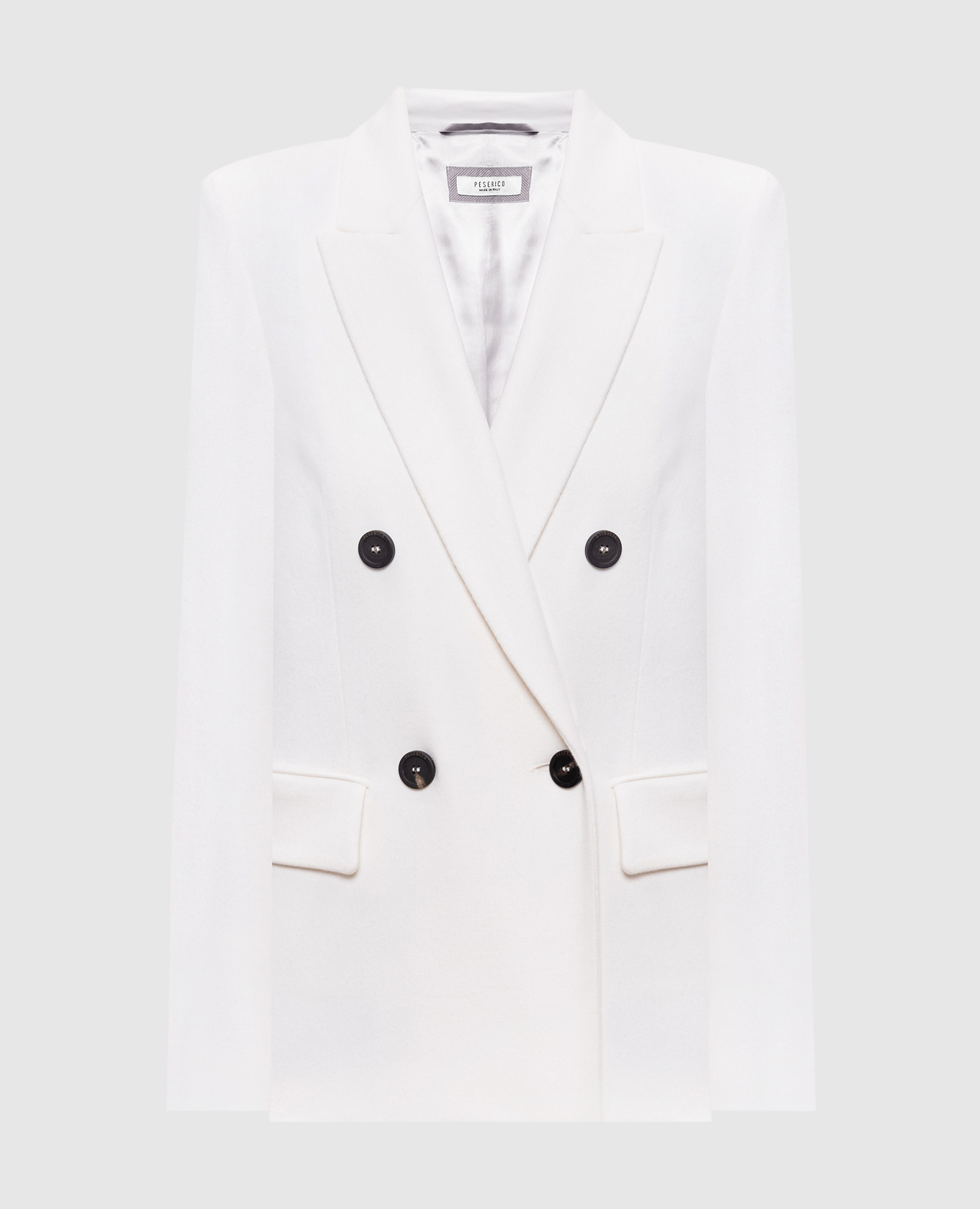 

White double-breasted jacket with wool Peserico