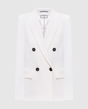Peserico White double-breasted jacket with wool S01405J00Z03122