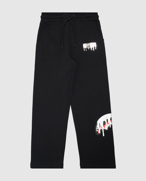 Sprayground Children's black printed sweatpants SPY1574GBLK