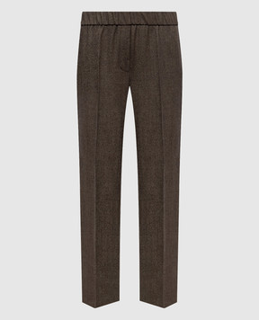 Peserico Brown wool pants P04572Z02581