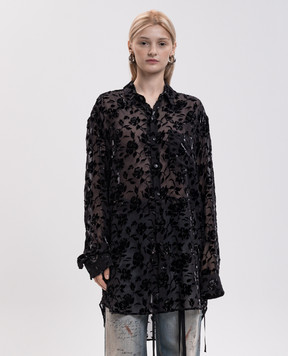Ann Demeulemeester Elisabeth black blouse with silk B0010219FA749
