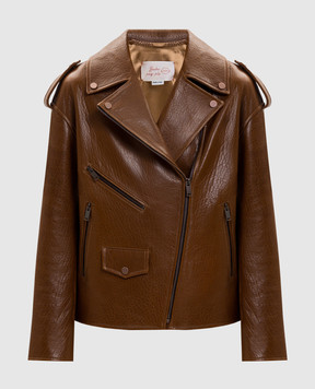 Babe Pay Pls Brown leather jacket 2518ARIZONA