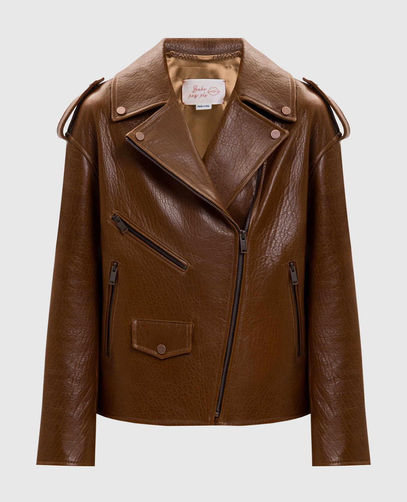 Brown leather jacket