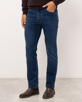 Stefano Ricci Blue jeans with logo patch MST63B2040T0238