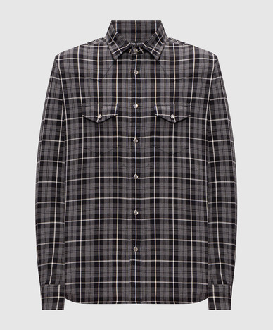 Camisa a cuadros gris